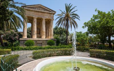 Lower Barrakka Gardens in Valletta in Malta