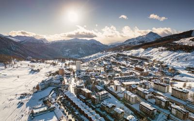 Aerial view of Sestriere village