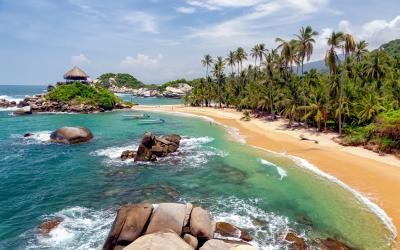 Lonely beach in Tayrona national park, Colombia