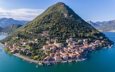 lake Iseo on island Montisola