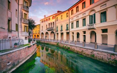 Treviso, Italy at sunrise.