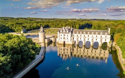 Chenonceaux Castle during sunset in Loire Valley, France