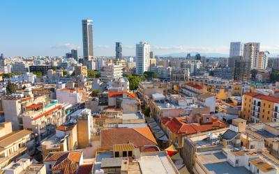 Nicosia downtown district view from above