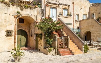 View of the ancient town of Matera (Sassi di Matera