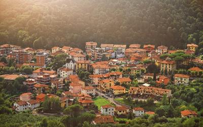 Top view of city Montecatini Terme in Tuscany