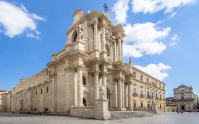 The Cathedral (Duomo) of Ortigia in Syracuse, Sicily,